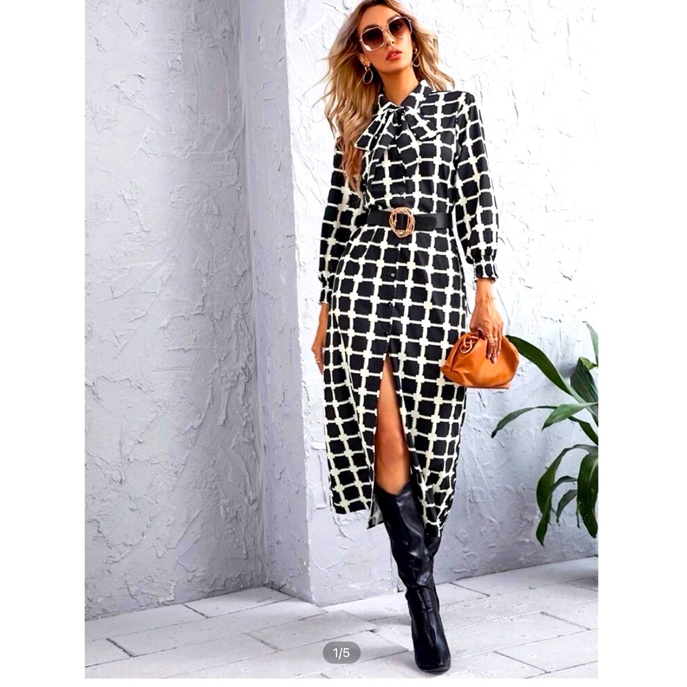 Plaid Tie Dress